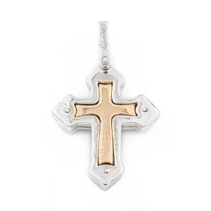 Pendentif Croix Or blanc, Or jaune