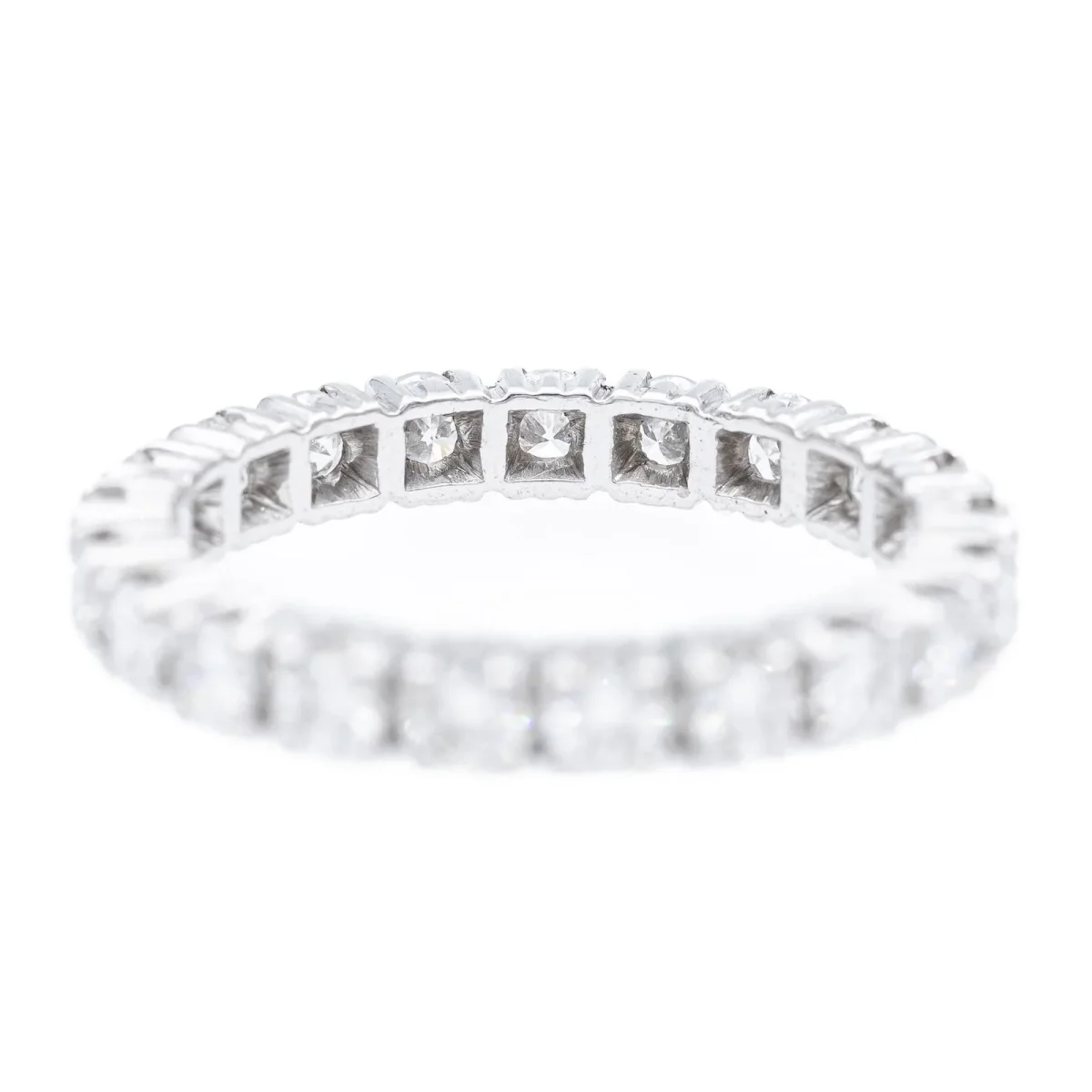 Bague Alliance américaine Or blanc Diamant – Image 4