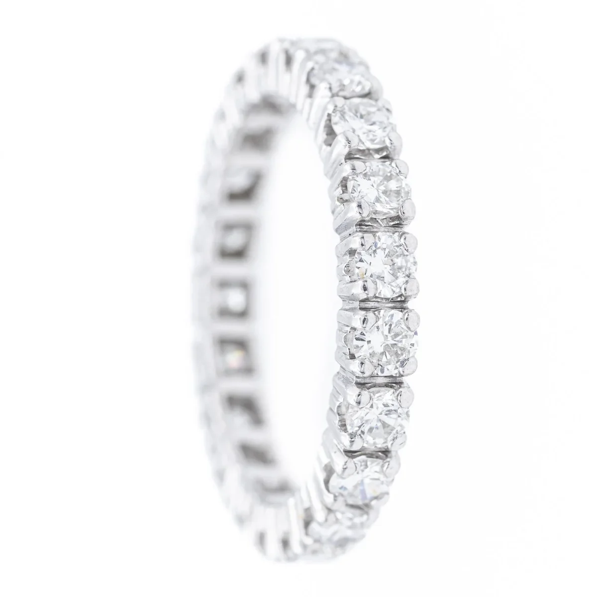 Bague Alliance américaine Or blanc Diamant – Image 8