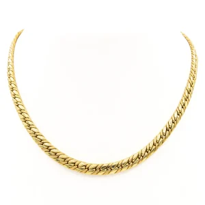 Collier Maille anglaise Or jaune Saphir