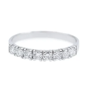 Bague Demi alliance Or blanc Diamant