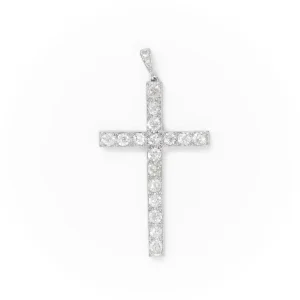 Pendentif Croix Platine Diamant
