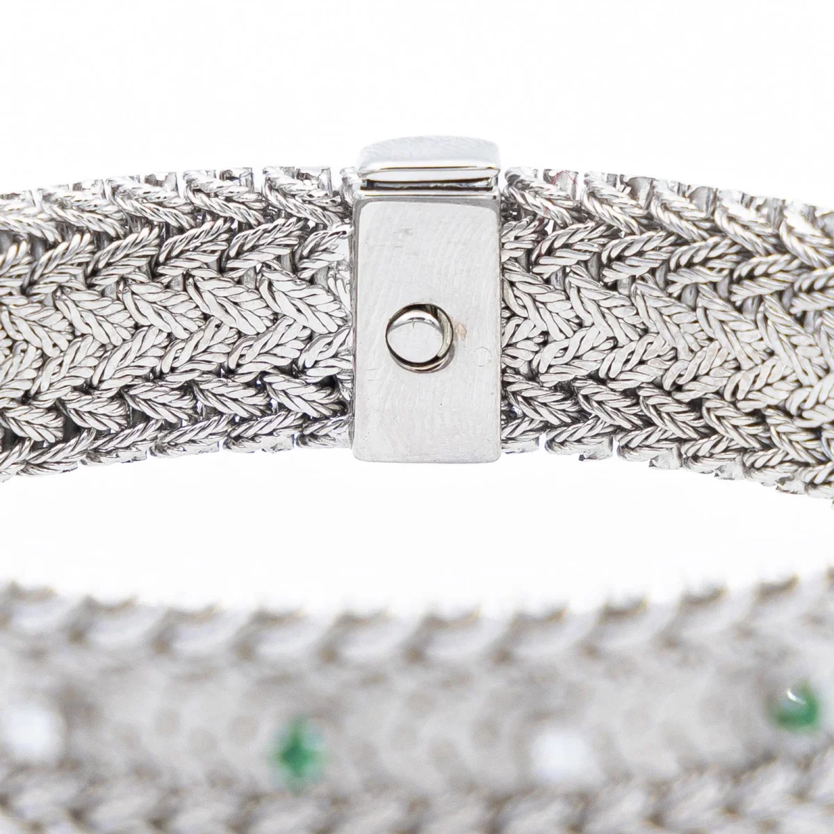 Gay frères Bracelet Manchette Or blanc Diamant, Emeraude – Image 4
