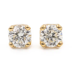 Boucles d'oreilles Puces Or jaune Diamant