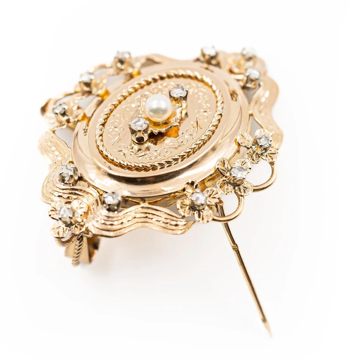 Pendentif Napoléon III Or jaune Perle, Diamant – Image 4