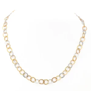 Collier Chaîne Or jaune, Or blanc, Or rose