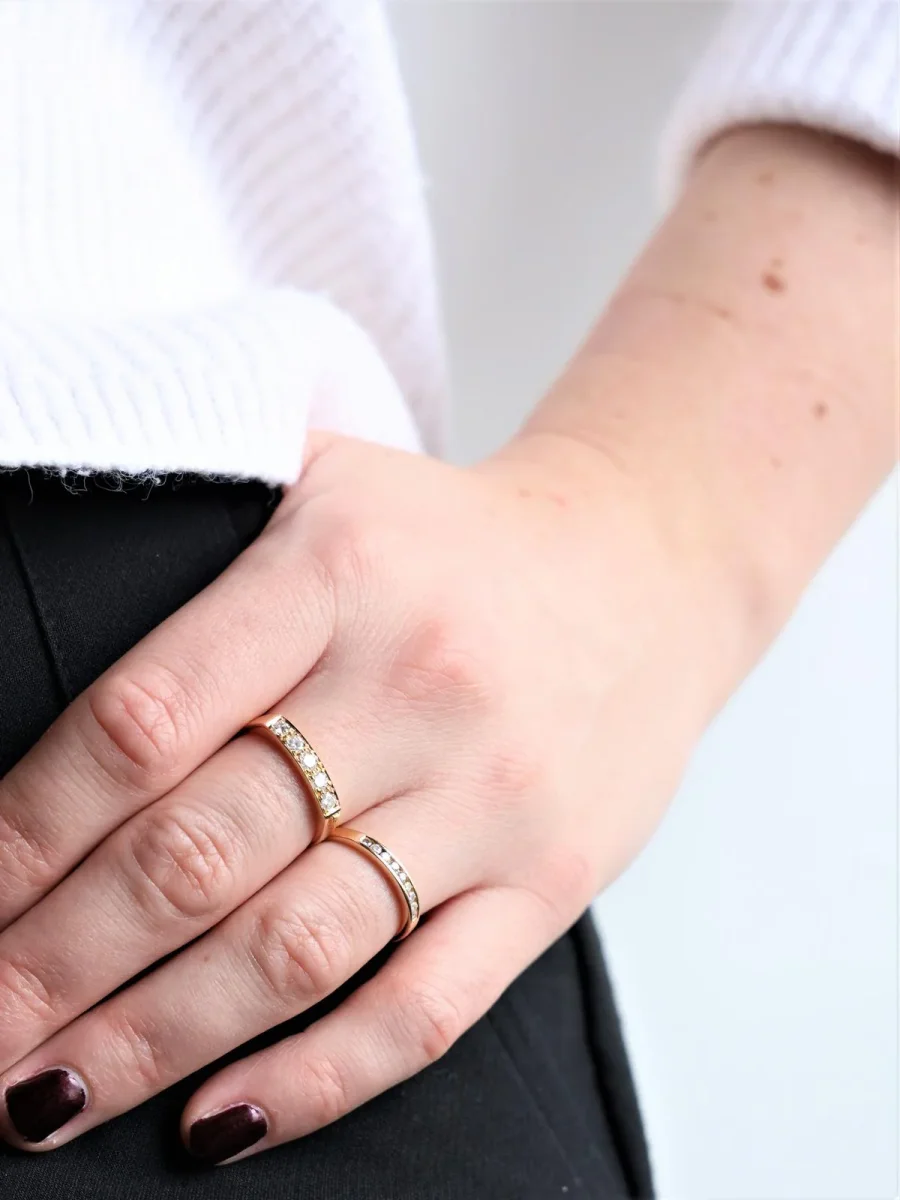 Bague Alliance Or jaune Diamant – Image 3