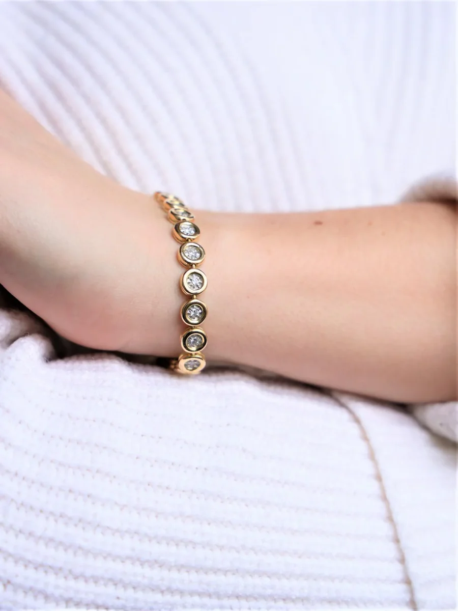 Bracelet Ligne Or jaune Diamant – Image 3