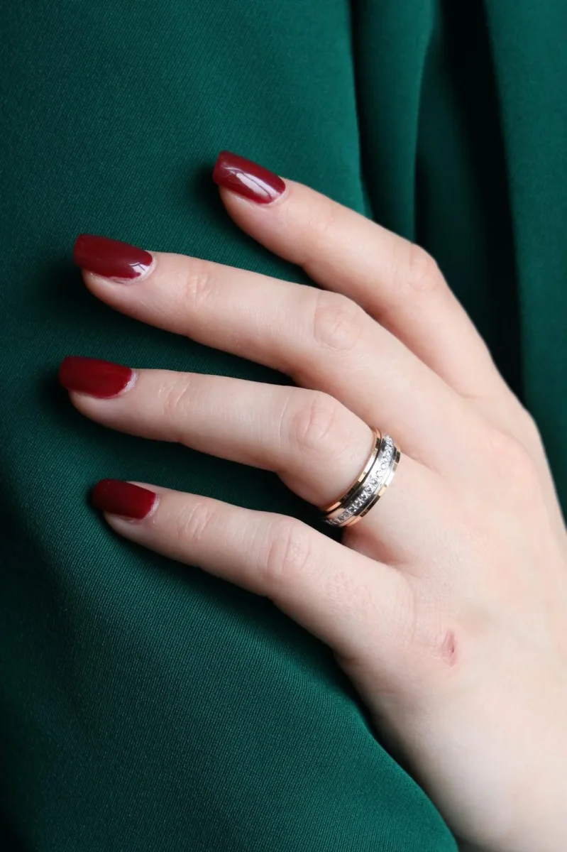 Bague Alliance Or rose, Or blanc Diamant – Image 3