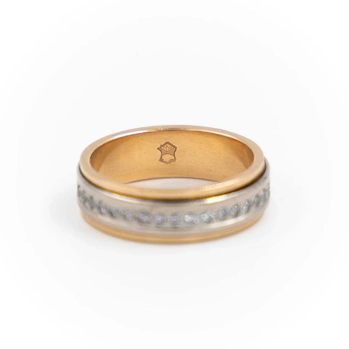 Bague Alliance Or rose, Or blanc Diamant – Image 4