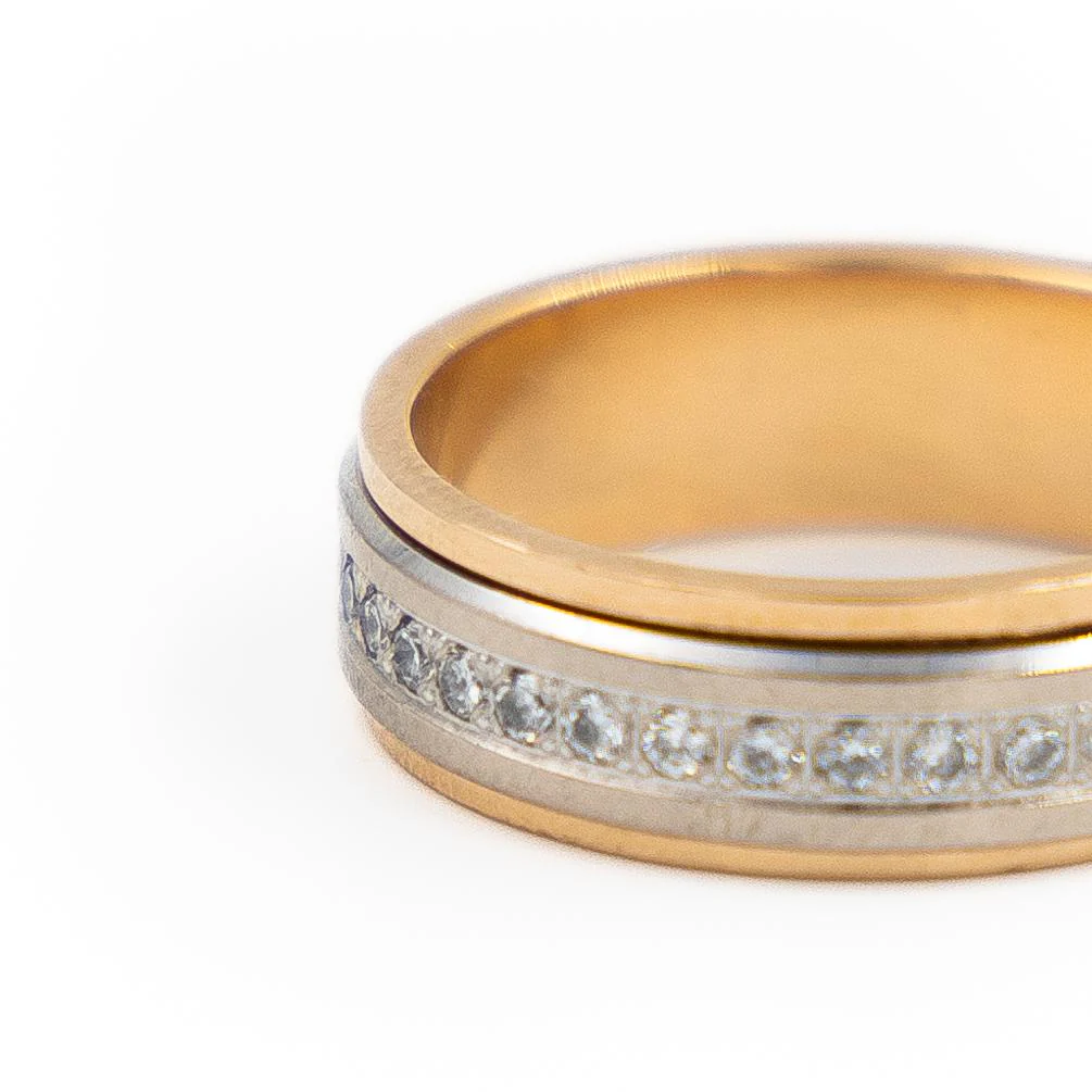 Bague Alliance Or rose, Or blanc Diamant – Image 8