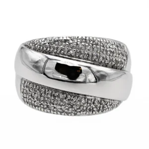 Bague Bandeau Or blanc Diamant
