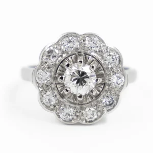 Bague Marguerite Platine Diamant