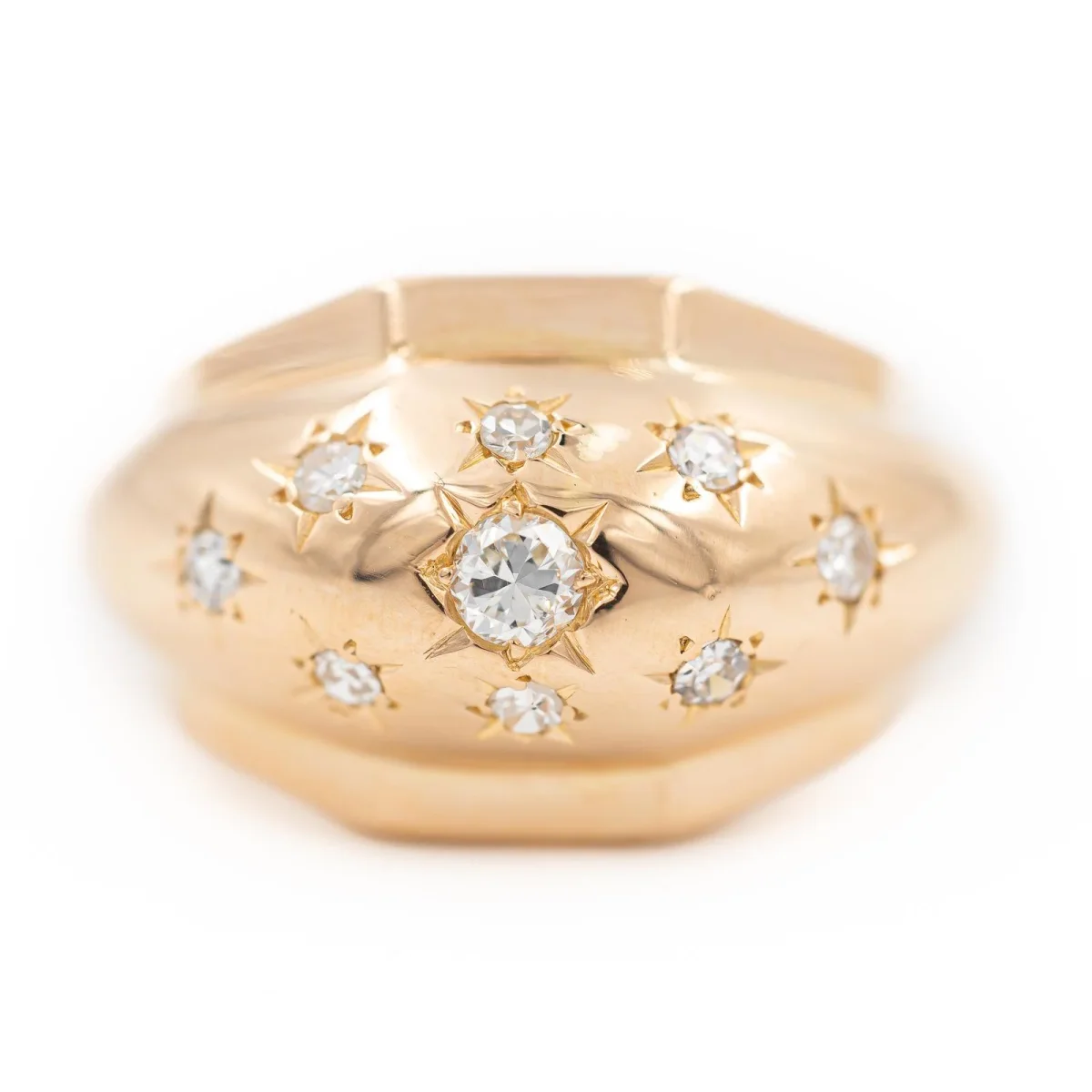 Bague Boule Or rose Diamant – Image 2