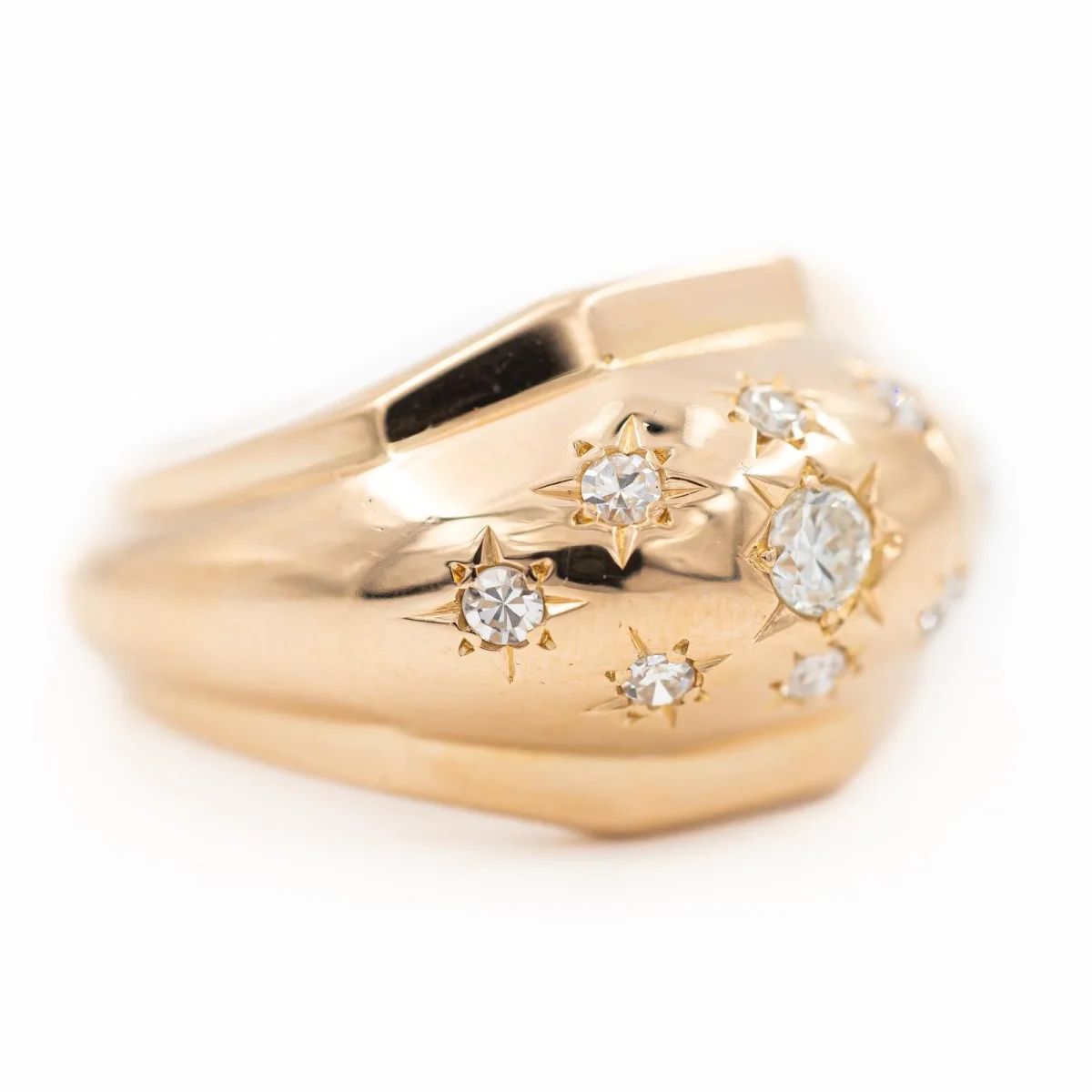 Bague Boule Or rose Diamant – Image 4