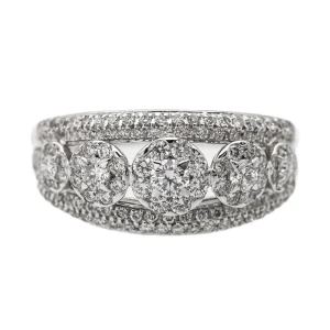 Bague Bandeau Or blanc Diamant