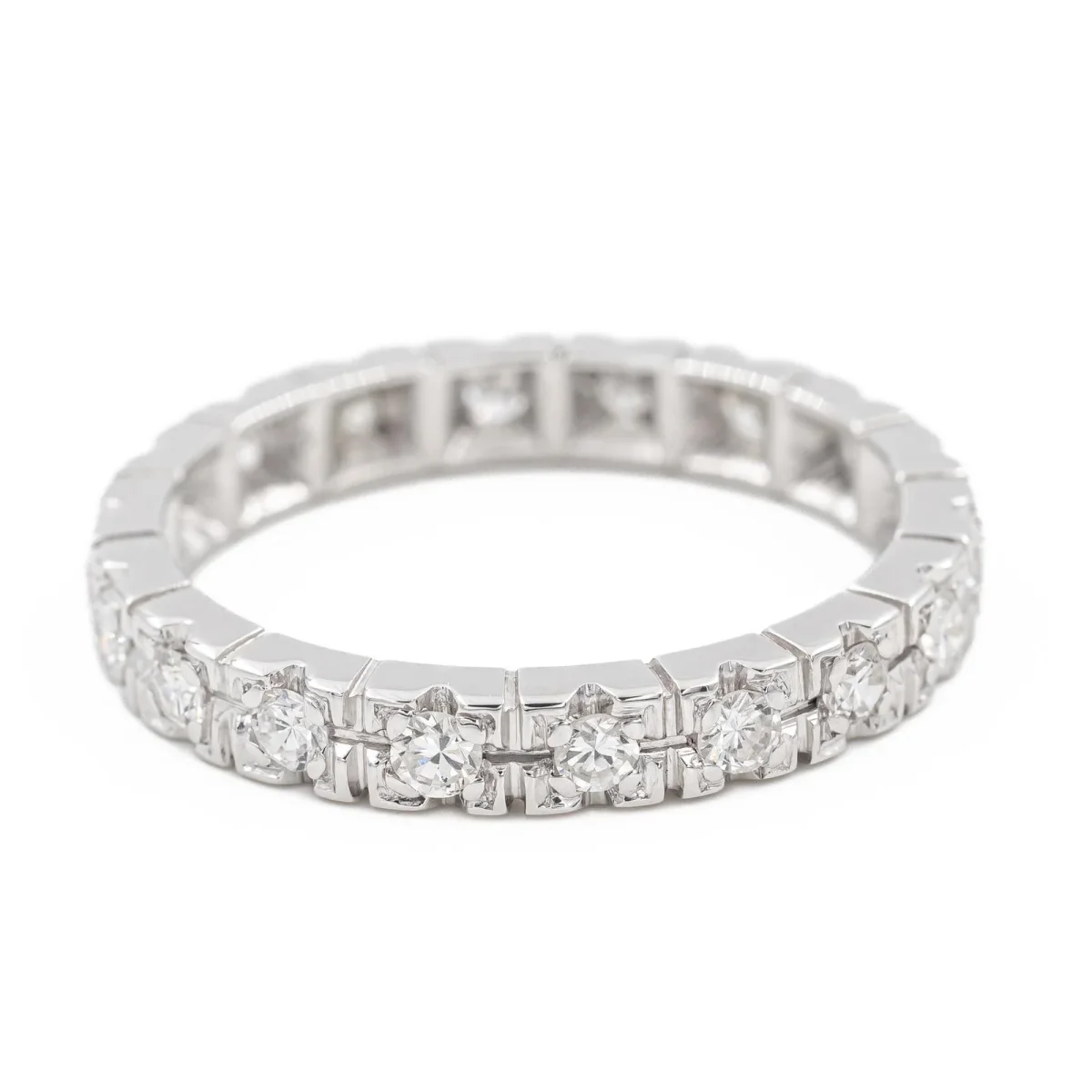 Bague Alliance Or blanc Diamant – Image 2