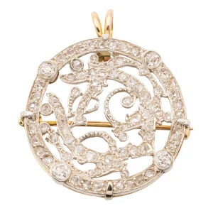 Pendentif Broche Or blanc, Or rose, Or jaune Diamant