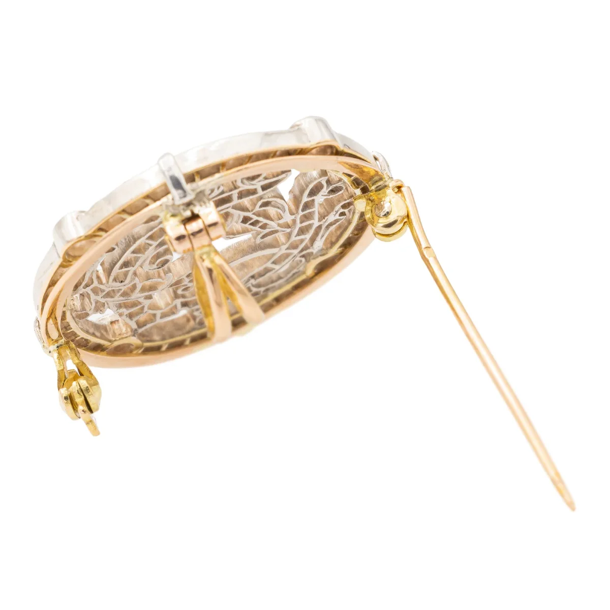 Pendentif Broche Or blanc, Or rose, Or jaune Diamant – Image 5