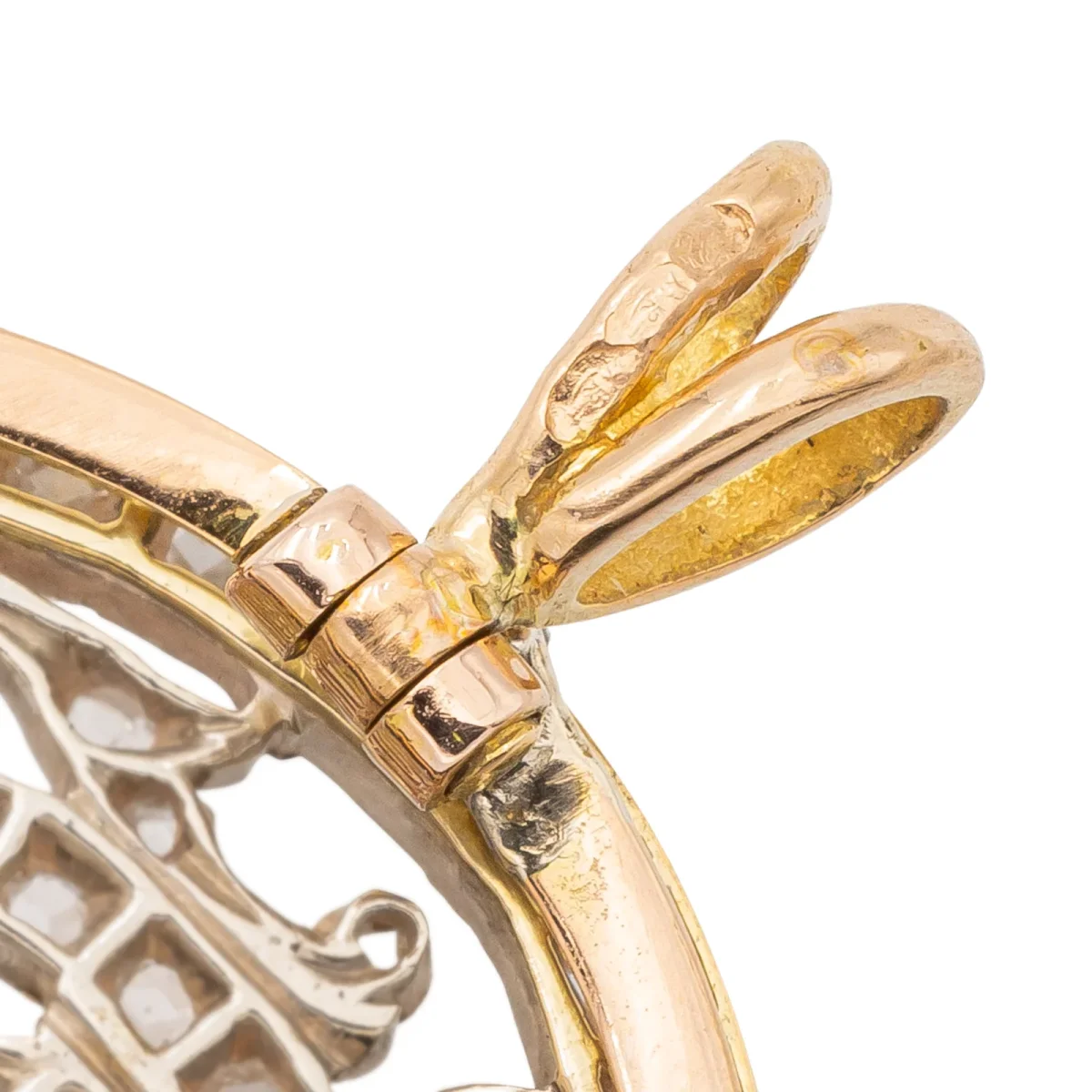 Pendentif Broche Or blanc, Or rose, Or jaune Diamant – Image 7