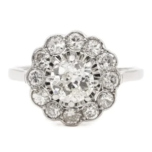 Bague Marguerite Platine Diamant