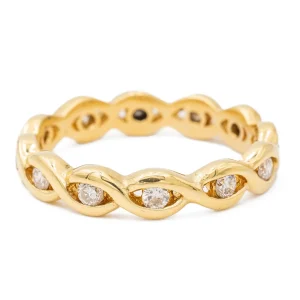 Bague Alliance américaine Or jaune Diamant