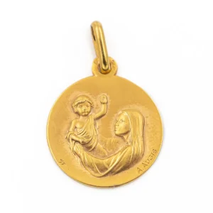 Augis Pendentif Religieux Vierge à l'enfant Or jaune