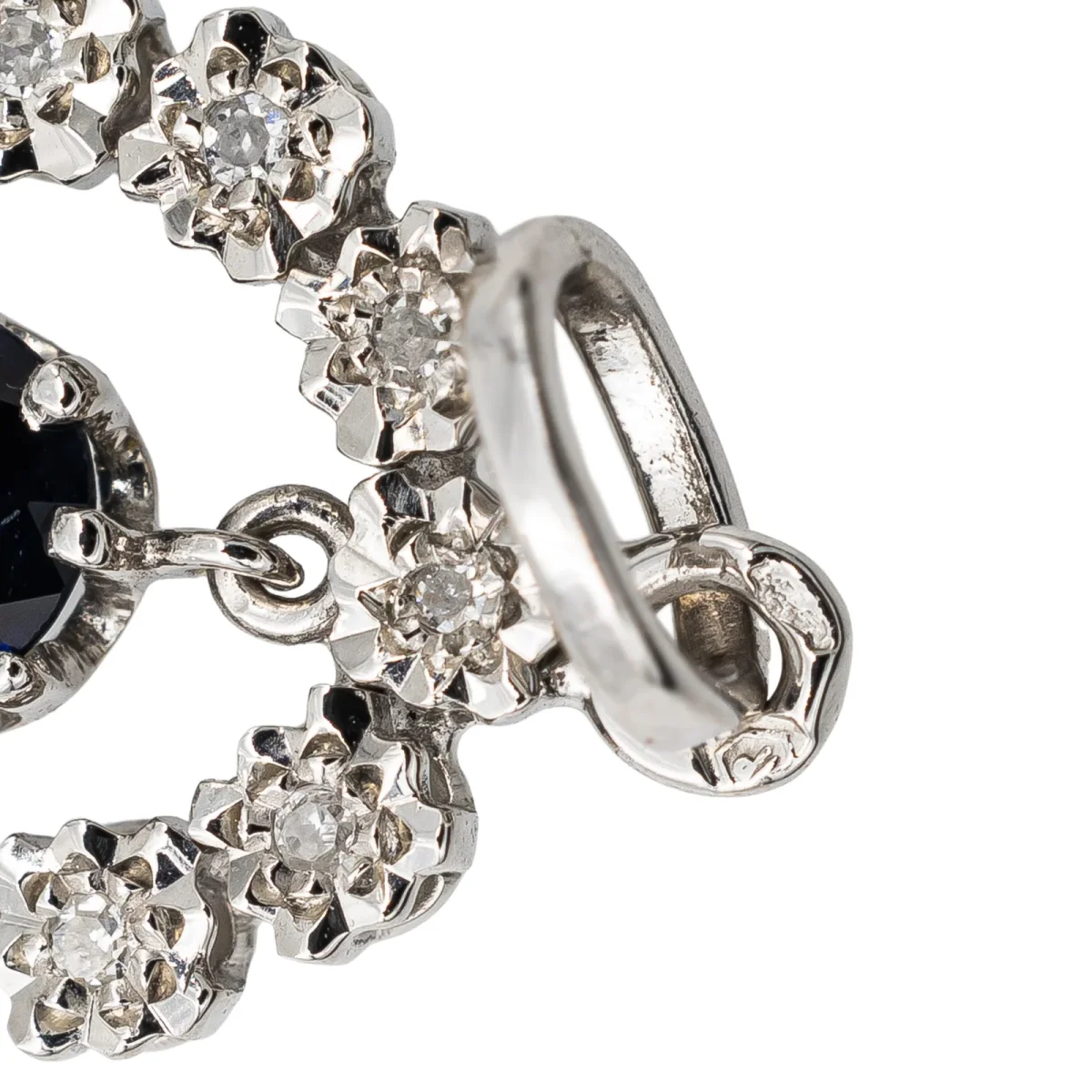 Pendentif Or blanc Saphir, Diamant – Image 4