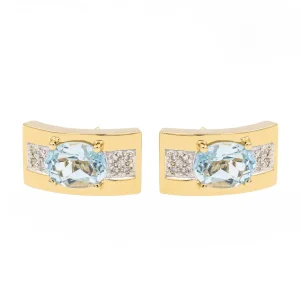 Balmain Boucles d'oreilles Or jaune, Or blanc Topaze, Diamant