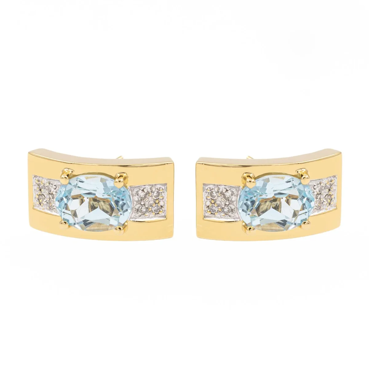 Balmain Boucles d'oreilles Or jaune, Or blanc Topaze, Diamant