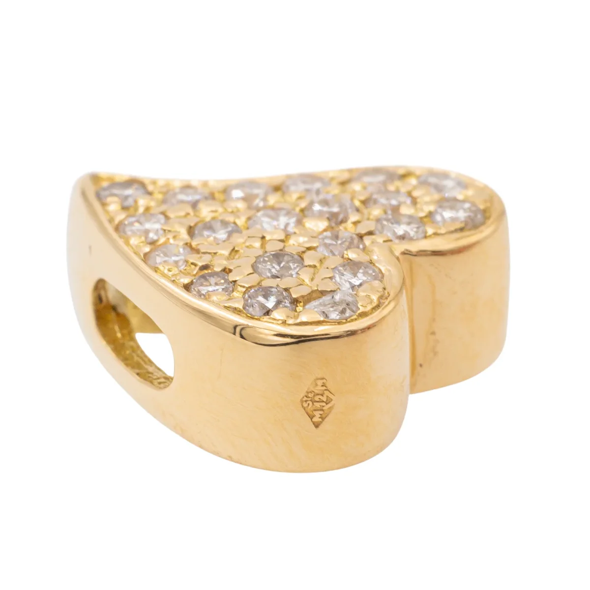 Pendentif Cœur Or jaune Diamant – Image 3