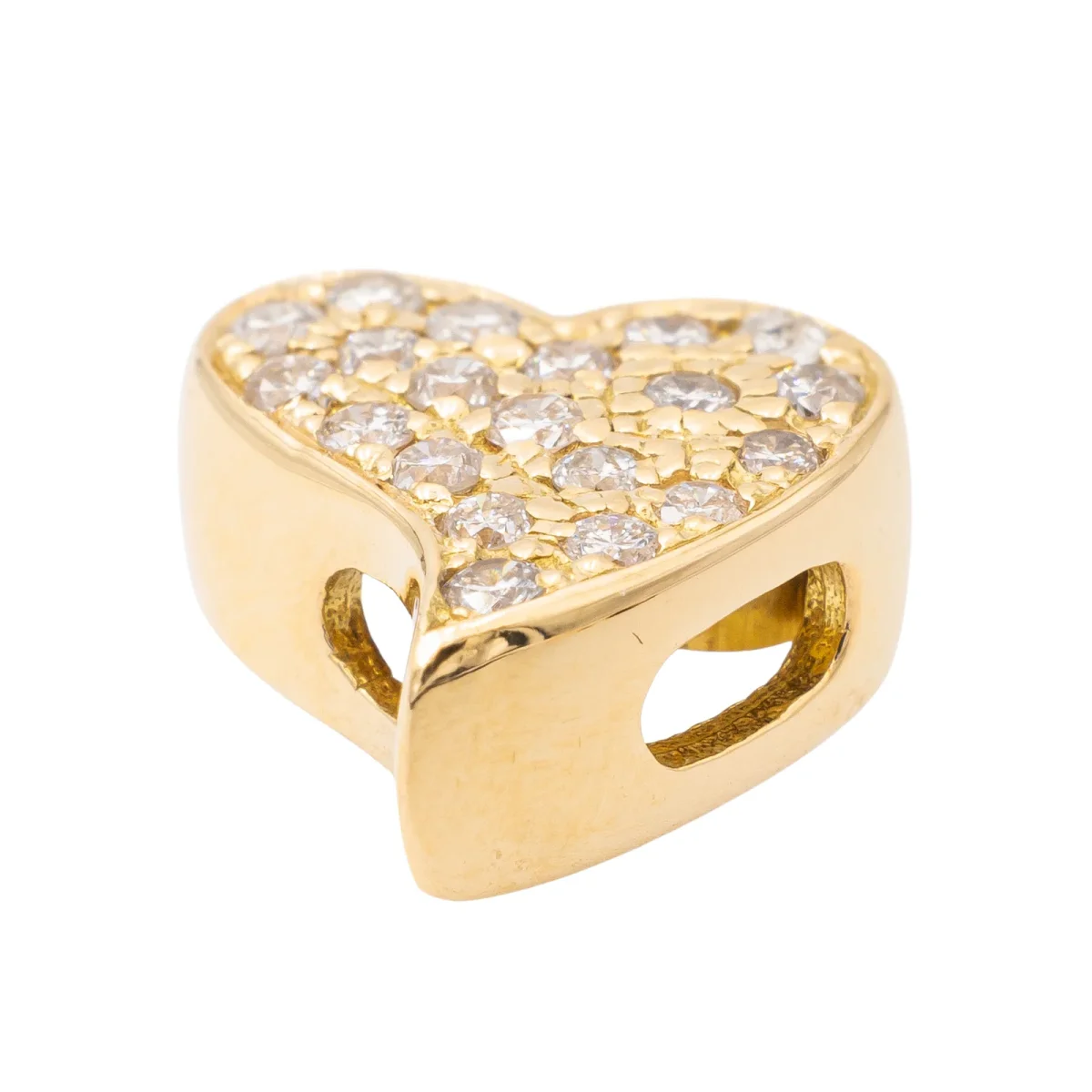 Pendentif Cœur Or jaune Diamant – Image 5