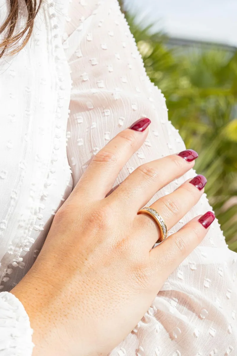 Bague Alliance Or jaune Diamant – Image 3