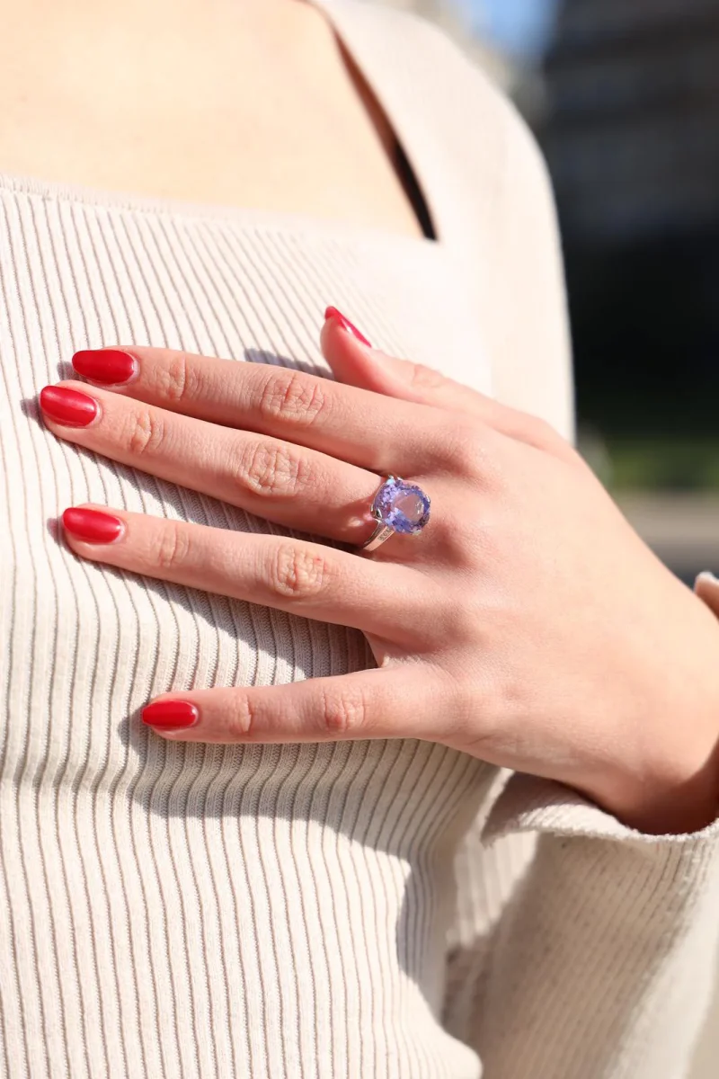 Mauboussin Bague Cocktail Mon bébé d'amour Or blanc Améthyste, Diamant – Image 3