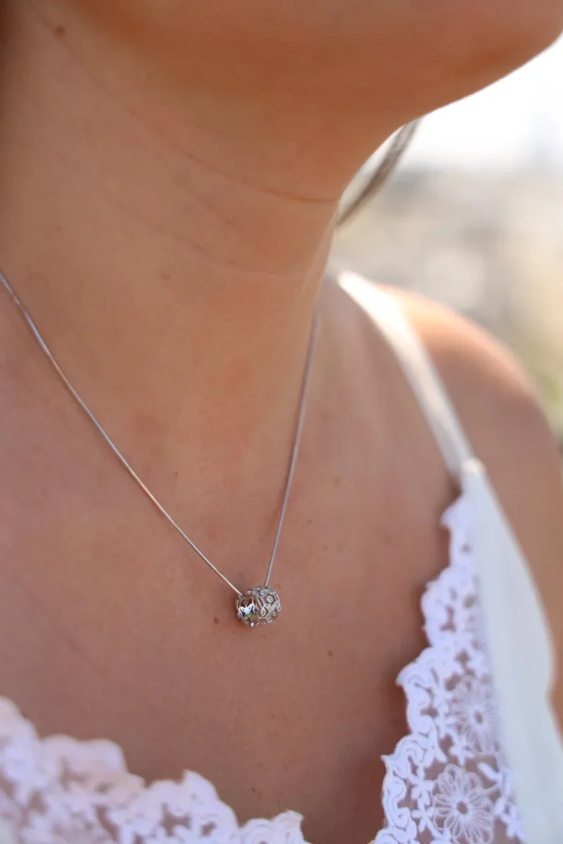 Collier Pendentif Or blanc Diamant – Image 3