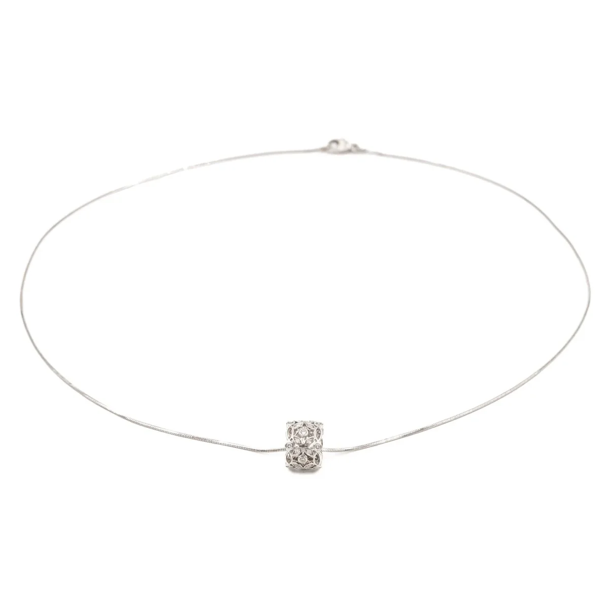 Collier Pendentif Or blanc Diamant – Image 4