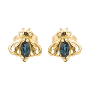 Boucles d'oreilles Abeille Or jaune Saphir