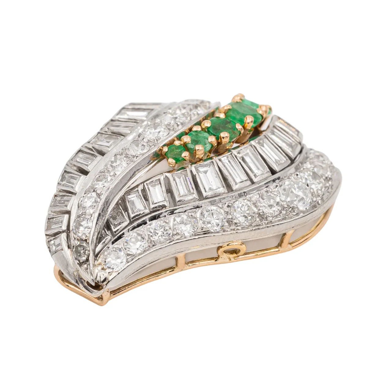 Pendentif Art déco Or blanc Diamant, Emeraude – Image 5