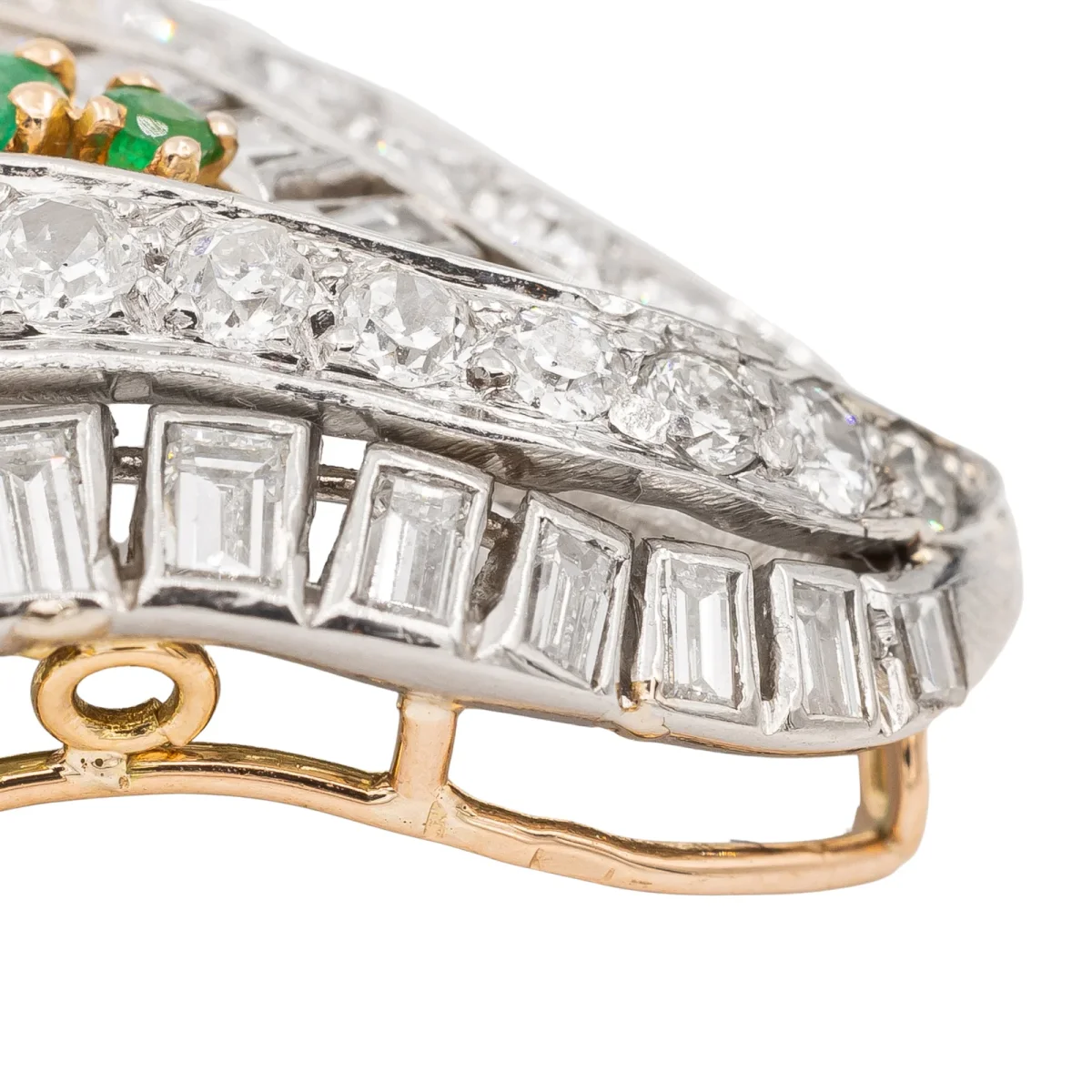 Pendentif Art déco Or blanc Diamant, Emeraude – Image 7