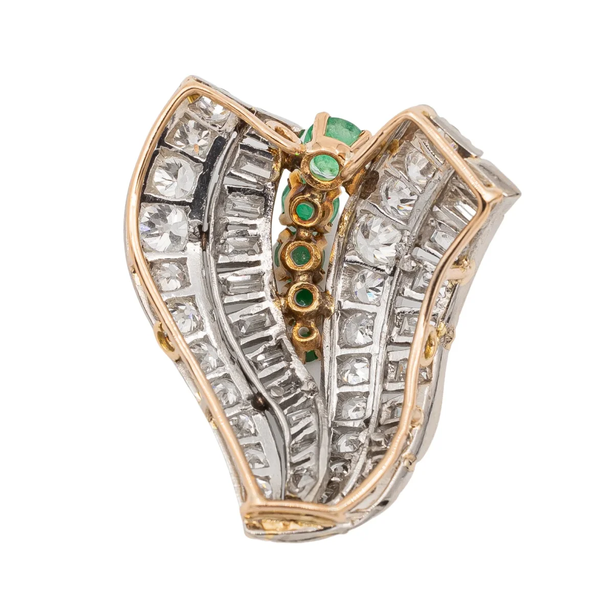 Pendentif Art déco Or blanc Diamant, Emeraude – Image 8