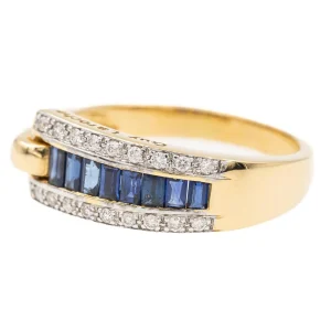 Guy laroche Bague  Or jaune Saphir, Diamant
