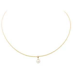 Collier Pendentif Or jaune Perle