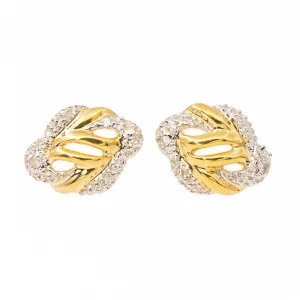 Boucles d'oreilles Puces Or jaune, Or blanc Diamant