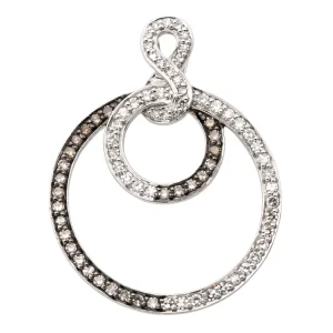 Pendentif Or blanc Diamant, Diamant brun