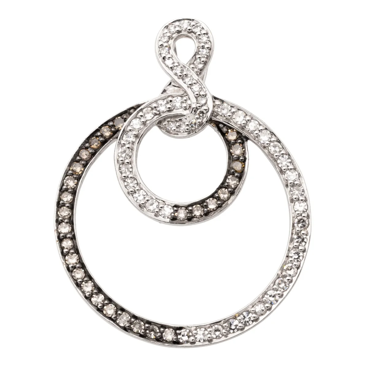 Pendentif Or blanc Diamant, Diamant brun