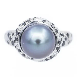 Mauboussin Bague Cocktail Caviar mon amour Or blanc Perle, Diamant