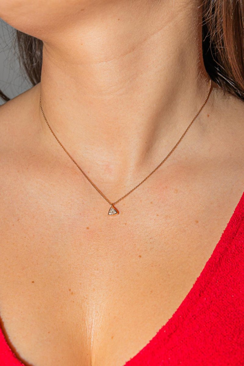 Collier Solitaire Or rose Diamant – Image 3
