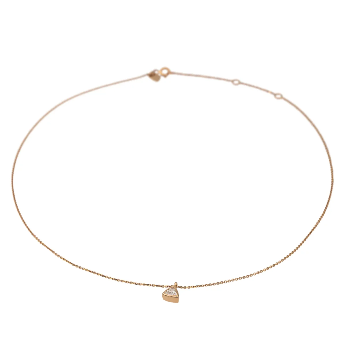 Collier Solitaire Or rose Diamant – Image 8