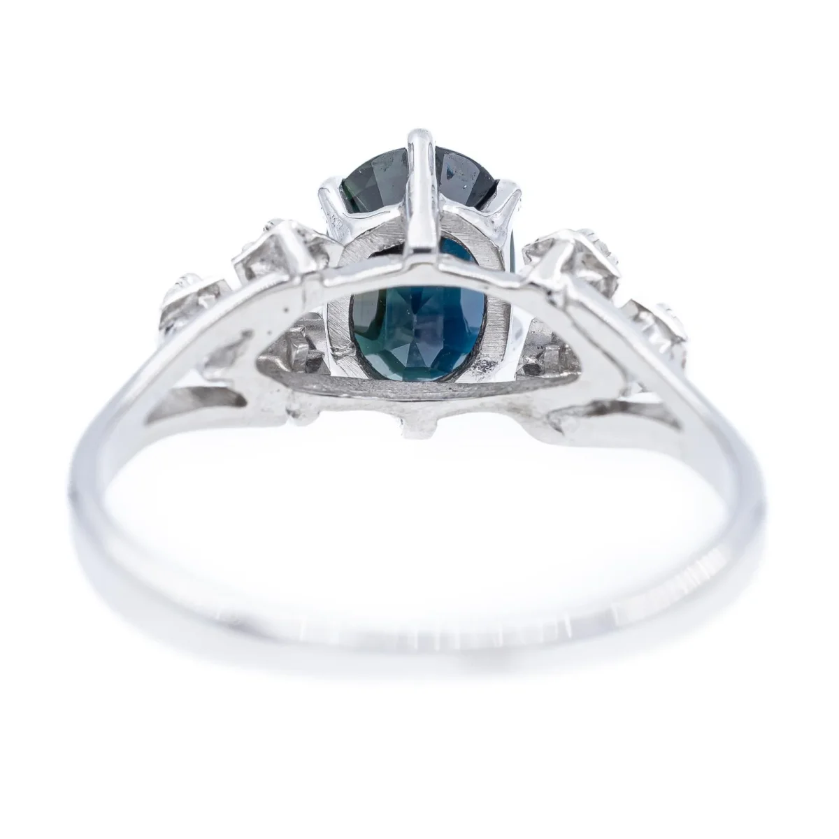 Bague Or blanc Saphir, Diamant – Image 6