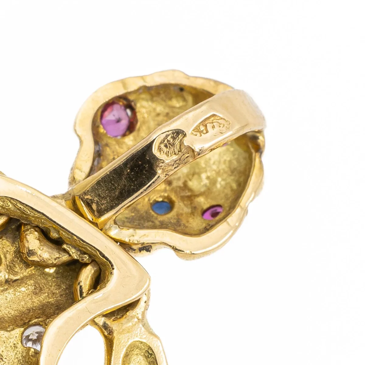 Pendentif Or jaune Diamant, Rubis, Saphir – Image 5